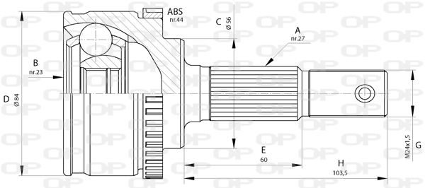 OPEN PARTS Шарнирный комплект, приводной вал CVJ5583.10